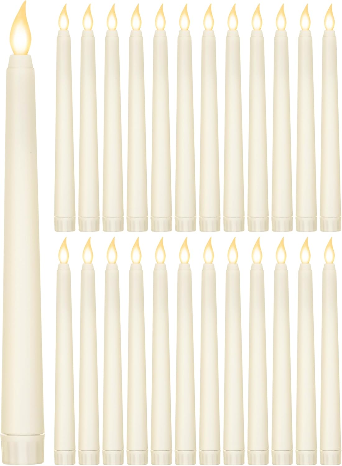 Treela Battery Operated LED Taper Candles,Basic,8 Inch,Ivory