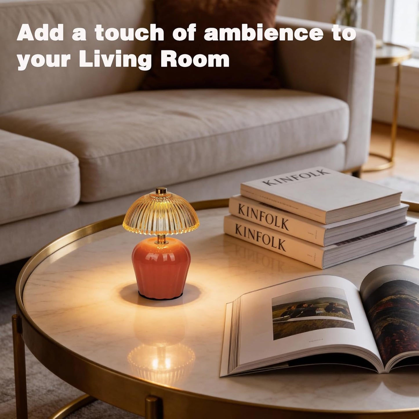 Battery Operated Lamp / Dark Orange
