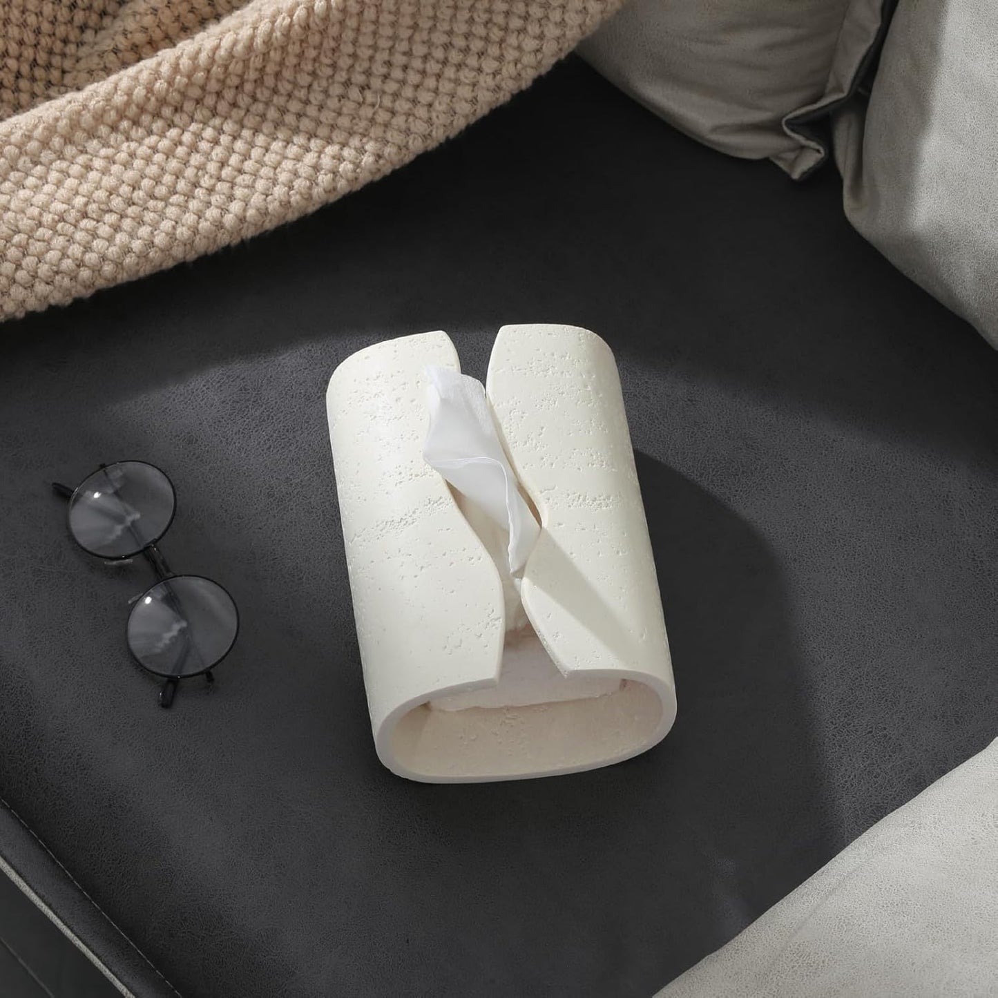 Tissue Box Cover Rectangle / Off White