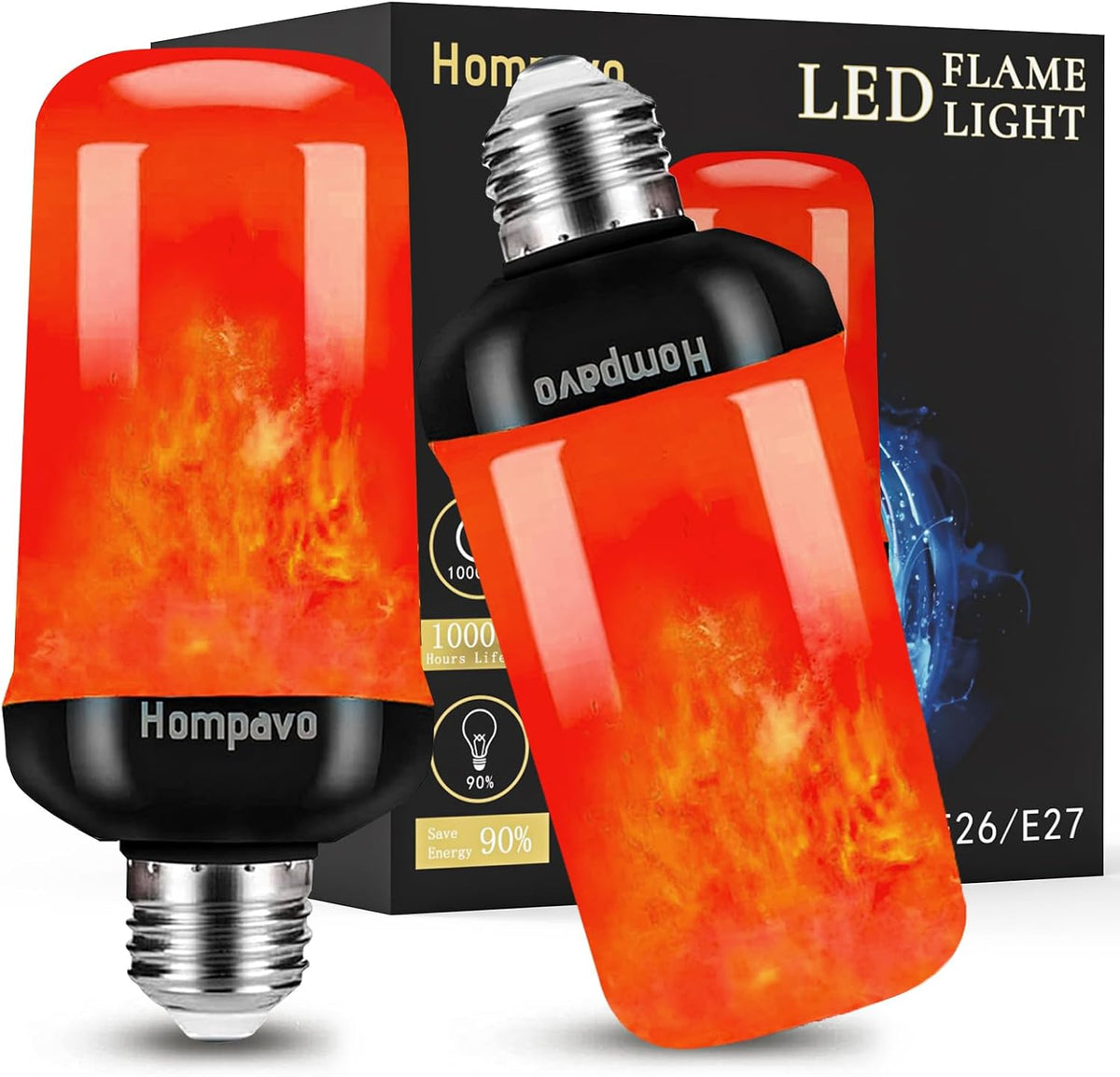 Hompavo 【Upgraded Flame Light Bulbs for Home Decor with Upside Down Effect