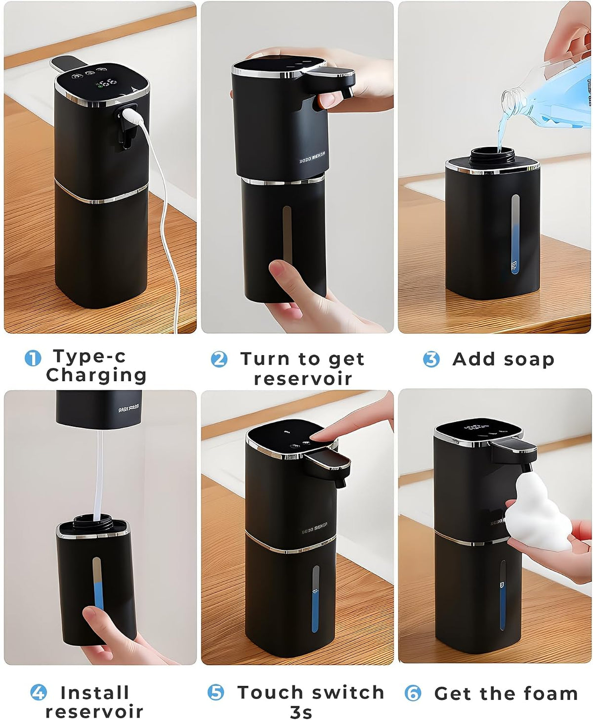 2 Pack Automatic Soap Dispenser Touchless, Rechargeable | Liquid Soap Dispenser 9 Adjustable Levels,13.5oz/400mL,IPX5