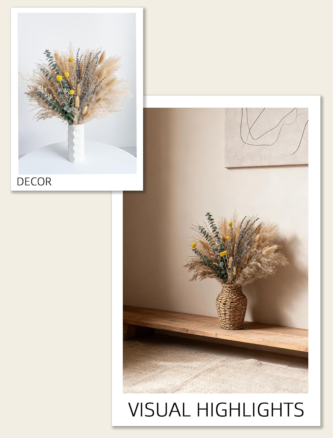 Billy Balls 16~ Dried Flowers / Natural / 17 Inch