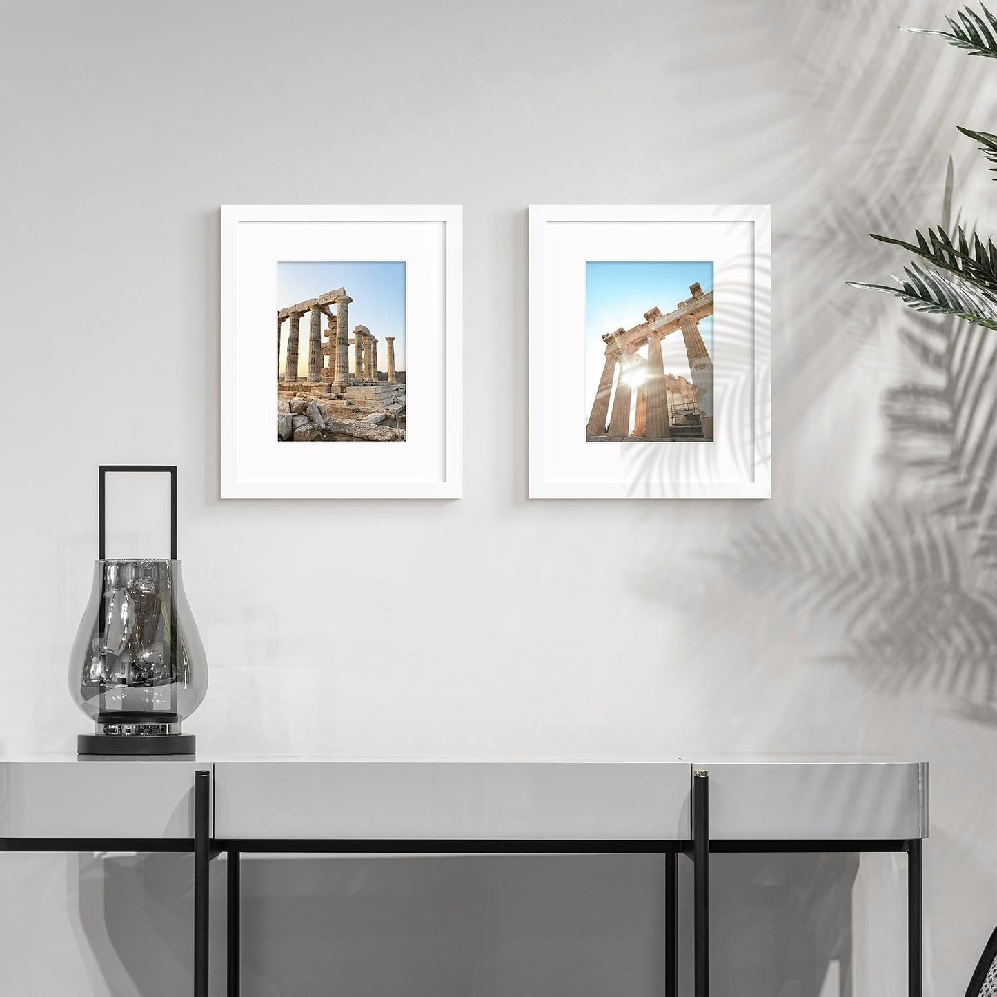 Wiscet 8x10 Picture Frame Set of 9, Display Pictures 5x7 with Mat or 8 x 10 Without Mat, Photo Frame for Wall Mounting