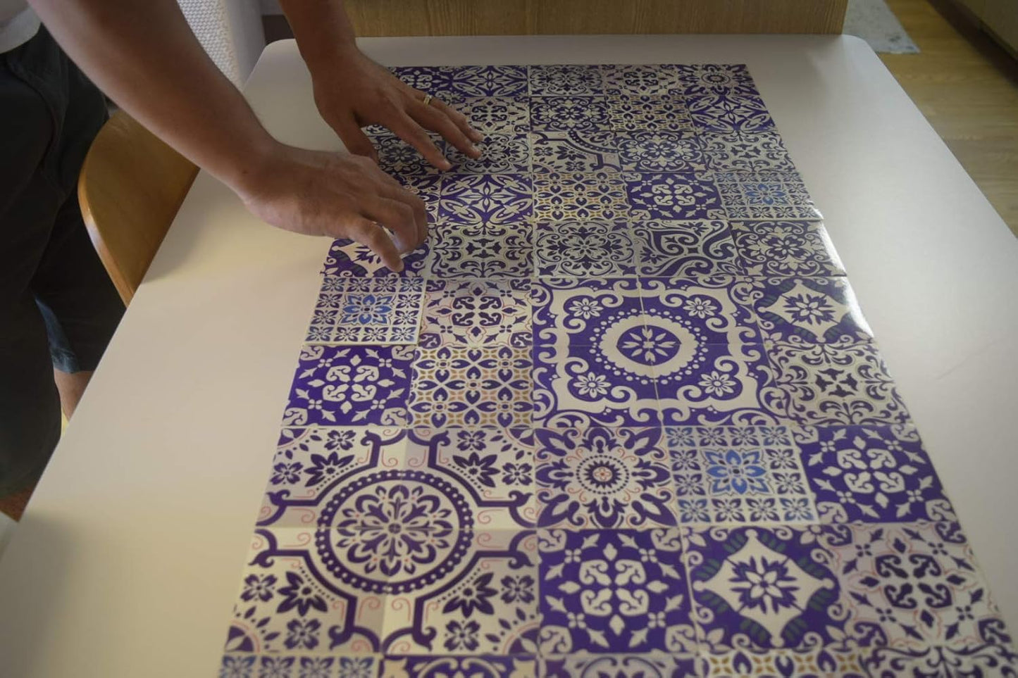 65 units of 13designs Peel and Stick Tile Sticker DIY Decor for Backsplash and Stair Riser / Blue