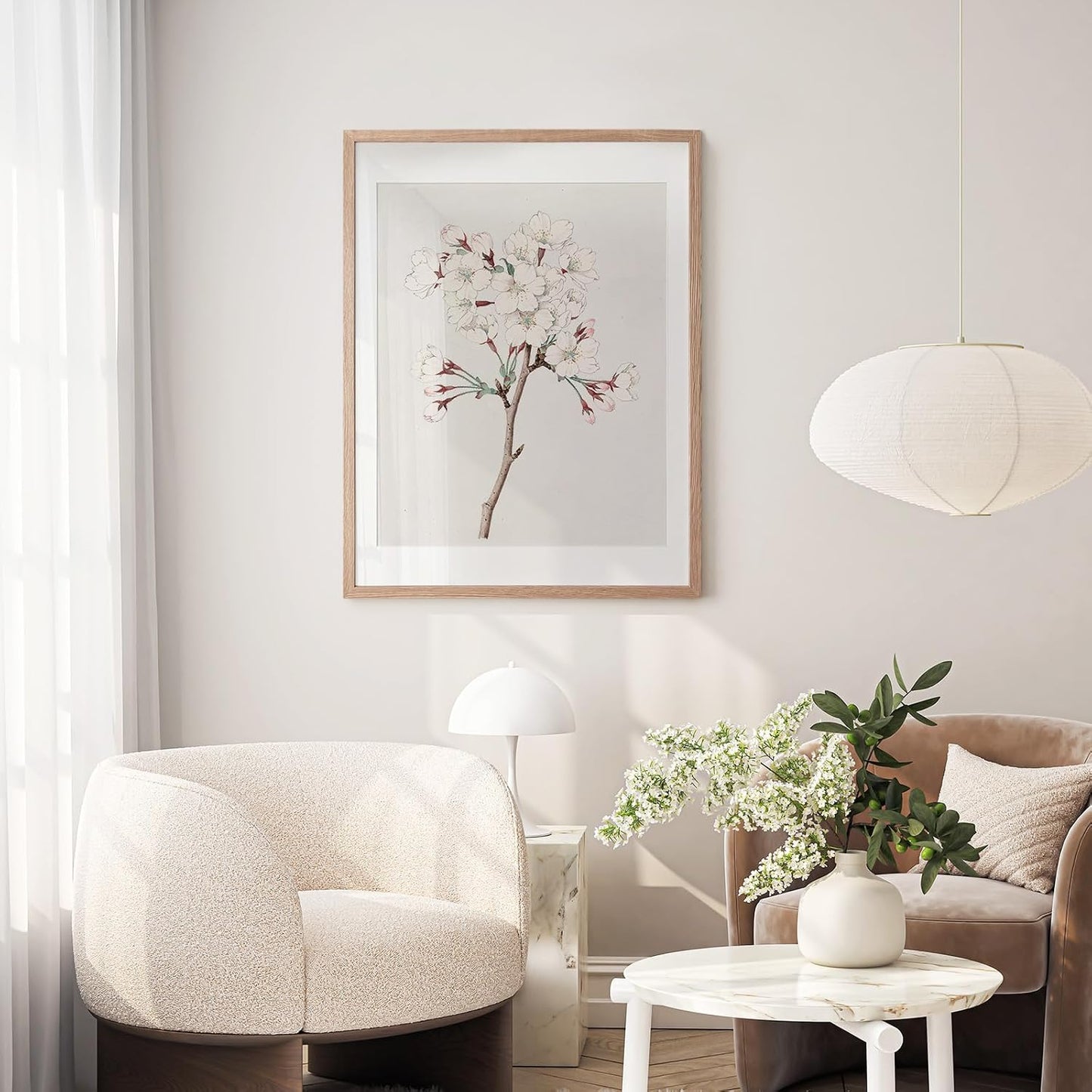 18x24 Poster Frame, 18x24 Solid Oak Picture Frames Matted to 16x20 | 24x18 Natural Oak Frame, Horizontal or Vertical