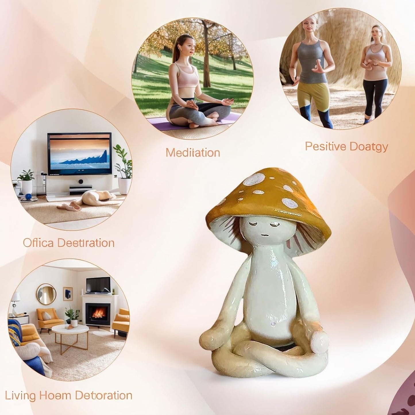 Meditation Mushroom Statue / 3.15 Inch