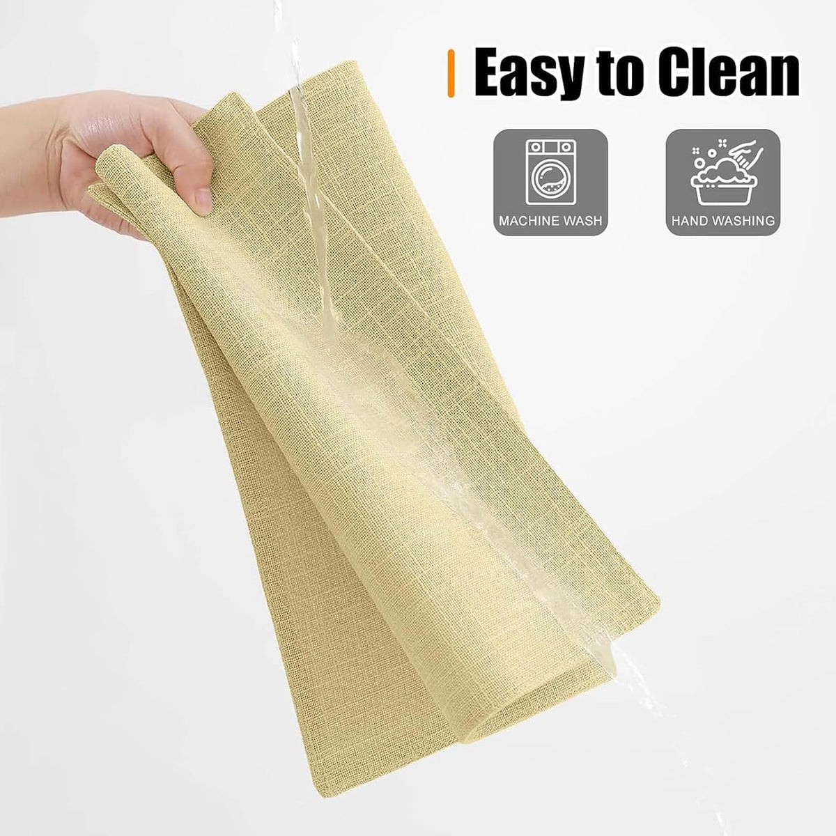 Homaxy Cloths Placemats for Dining Table Set of 6, 13" x 19", Lemon Yellow | Heat Resistant, Washable, Cotton Linen