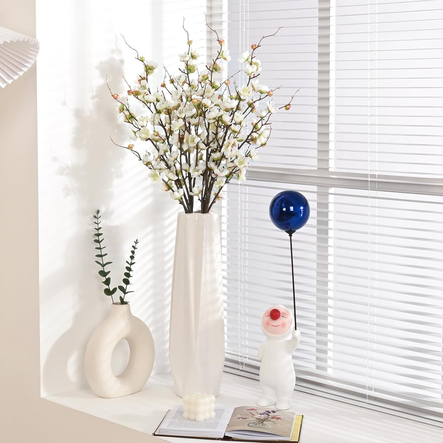 Artificial Flowers / Faux Cherry Blossom Branches / Set of 4