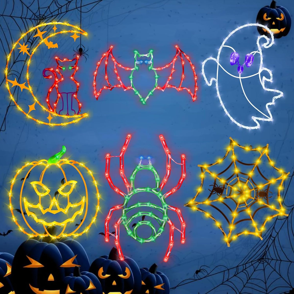TRWYMZ Halloween Decorations - 16" Halloween Window Silhouette Lights