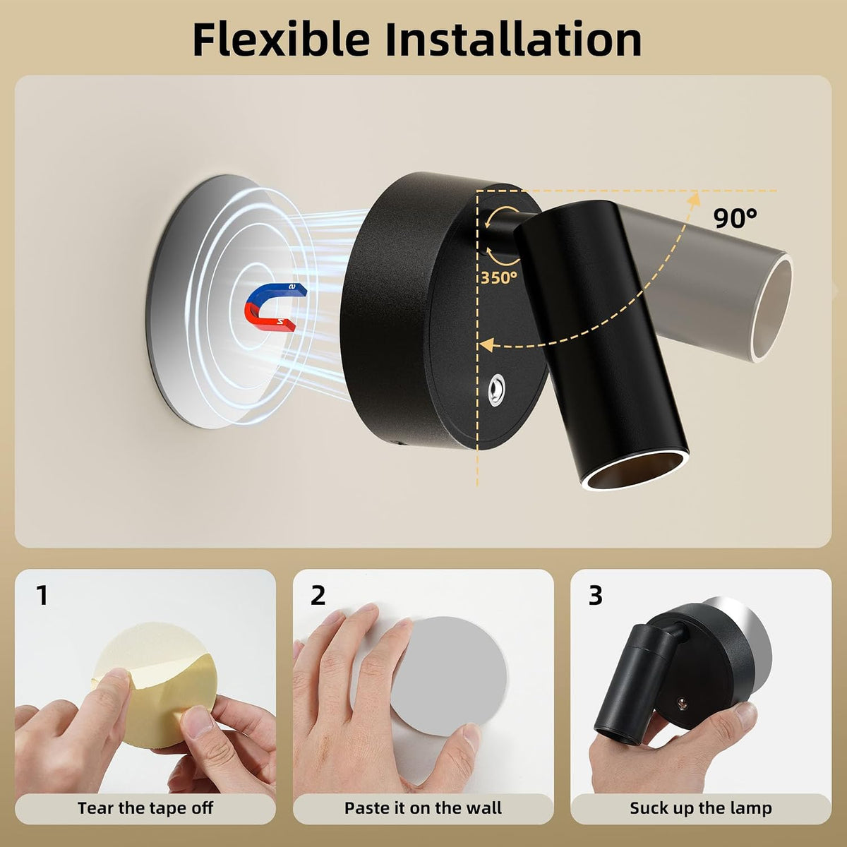 Spotlights Indoor with Remote & Touch, 5500mAh Rechargeable Battery Picture Lights with Timer, 10 Levels Brightness