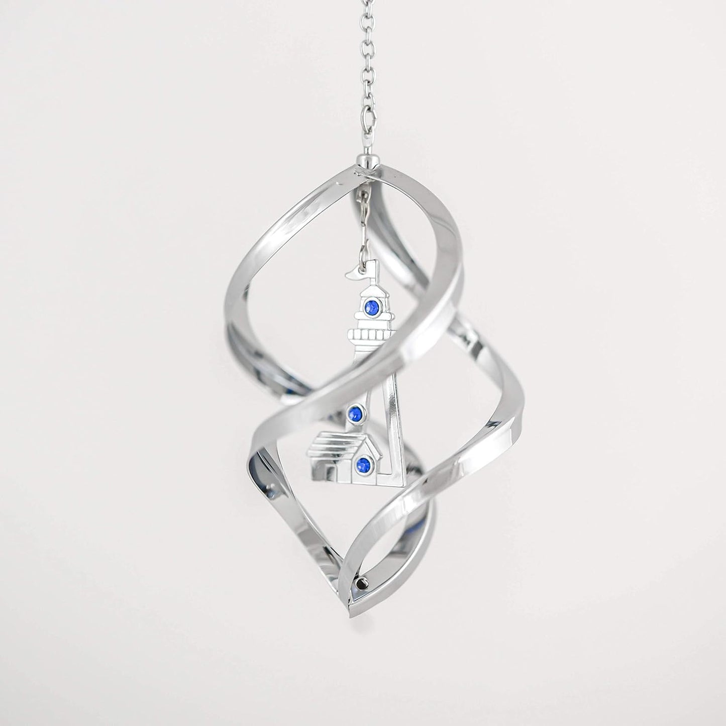 Chrome Plated Lighthouse Mini Spiral / Blue