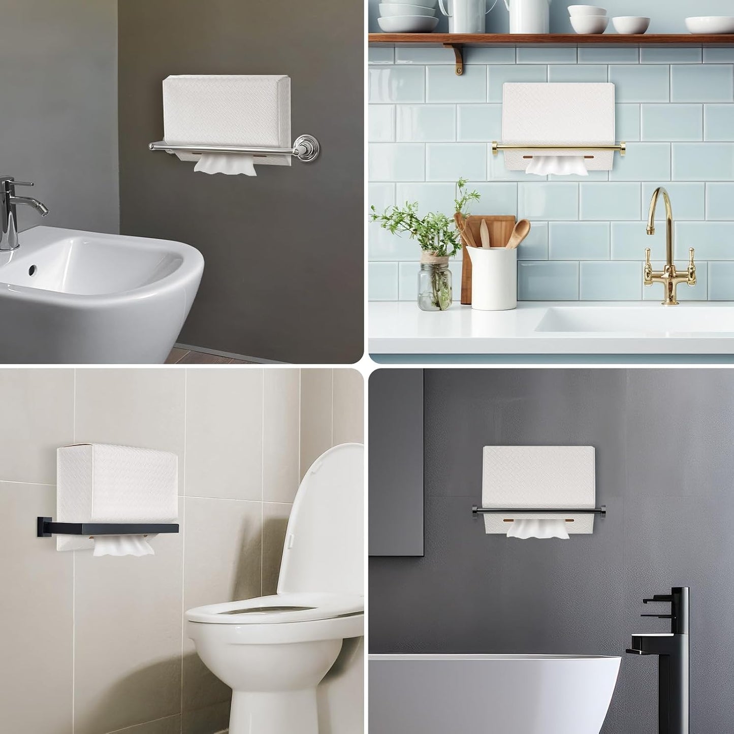 Versatile Design for Countertops and Towel Racks / White