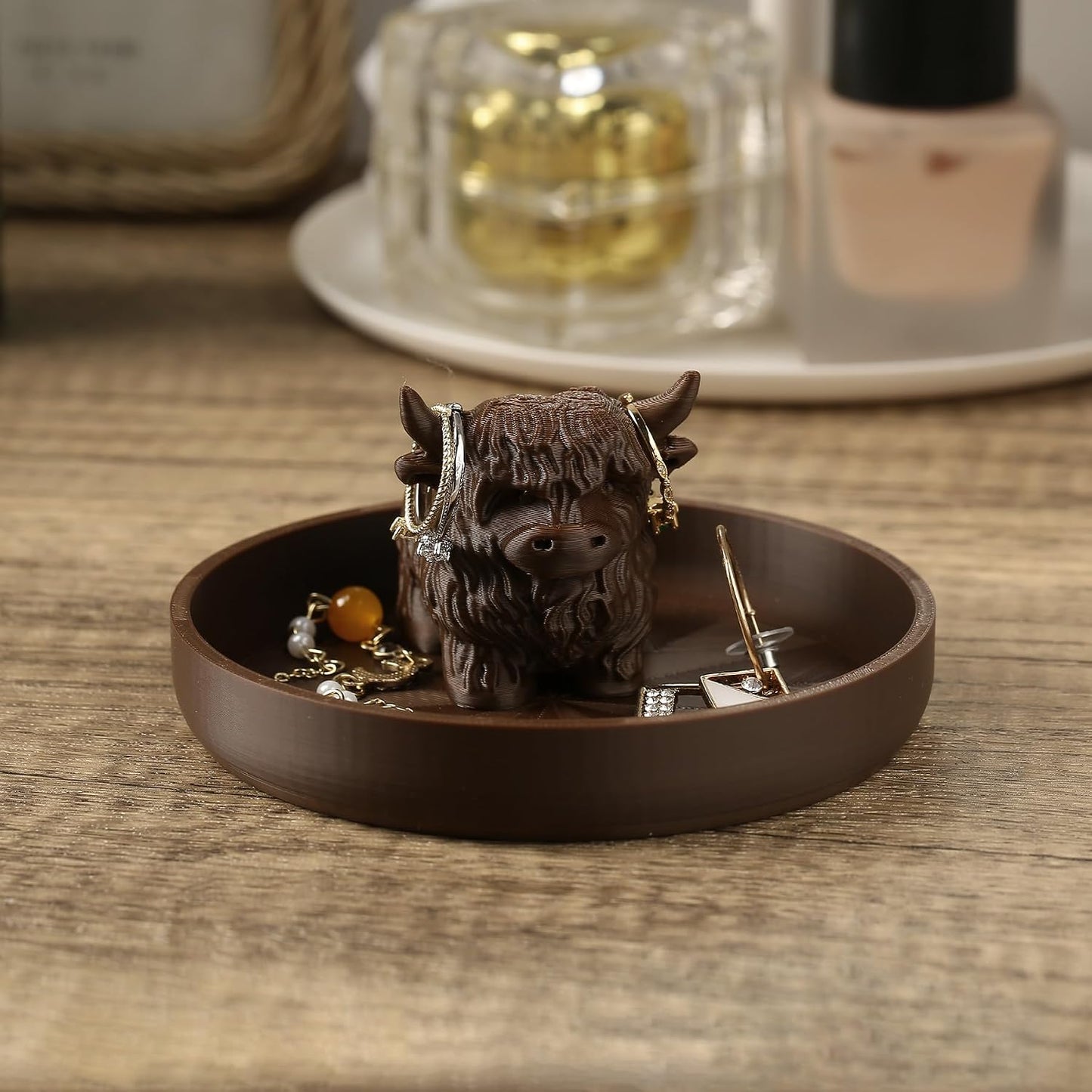 Highland Cow Ring Holder / New Highland Cow Dark Brown