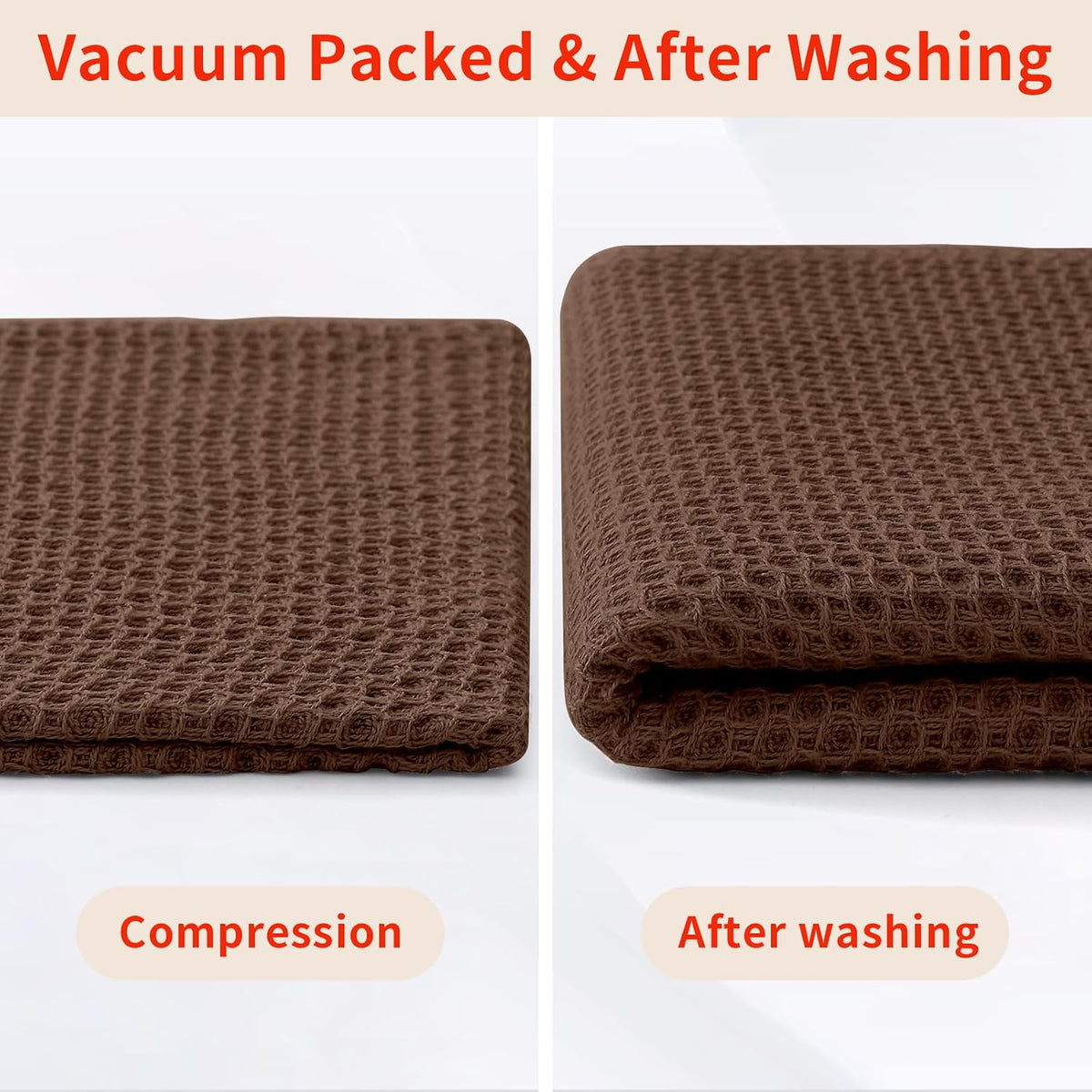 Homaxy 100% Cotton Waffle Weave Kitchen Dish Cloths 12-Pack, Coffee | 12 x 12 Inches, Ultra Soft Absorbent Dish Towels