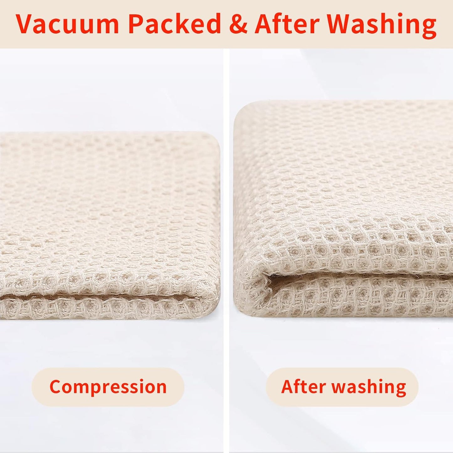 Homaxy 100% Cotton Waffle Weave Kitchen Dish Towels 6-Pack, Mixed Color | 13 x 28 Inches, Ultra Soft Absorbent Dish