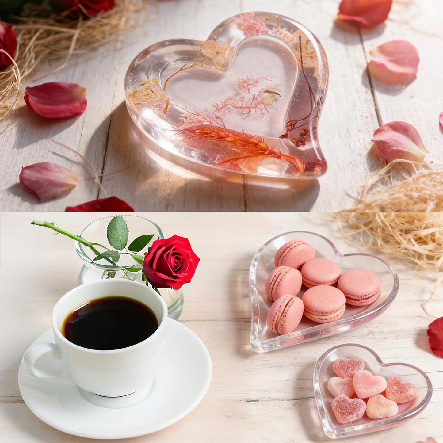 Tray Resin Mold 6.3''&5.5''&3.9 / Heart / Set of 3