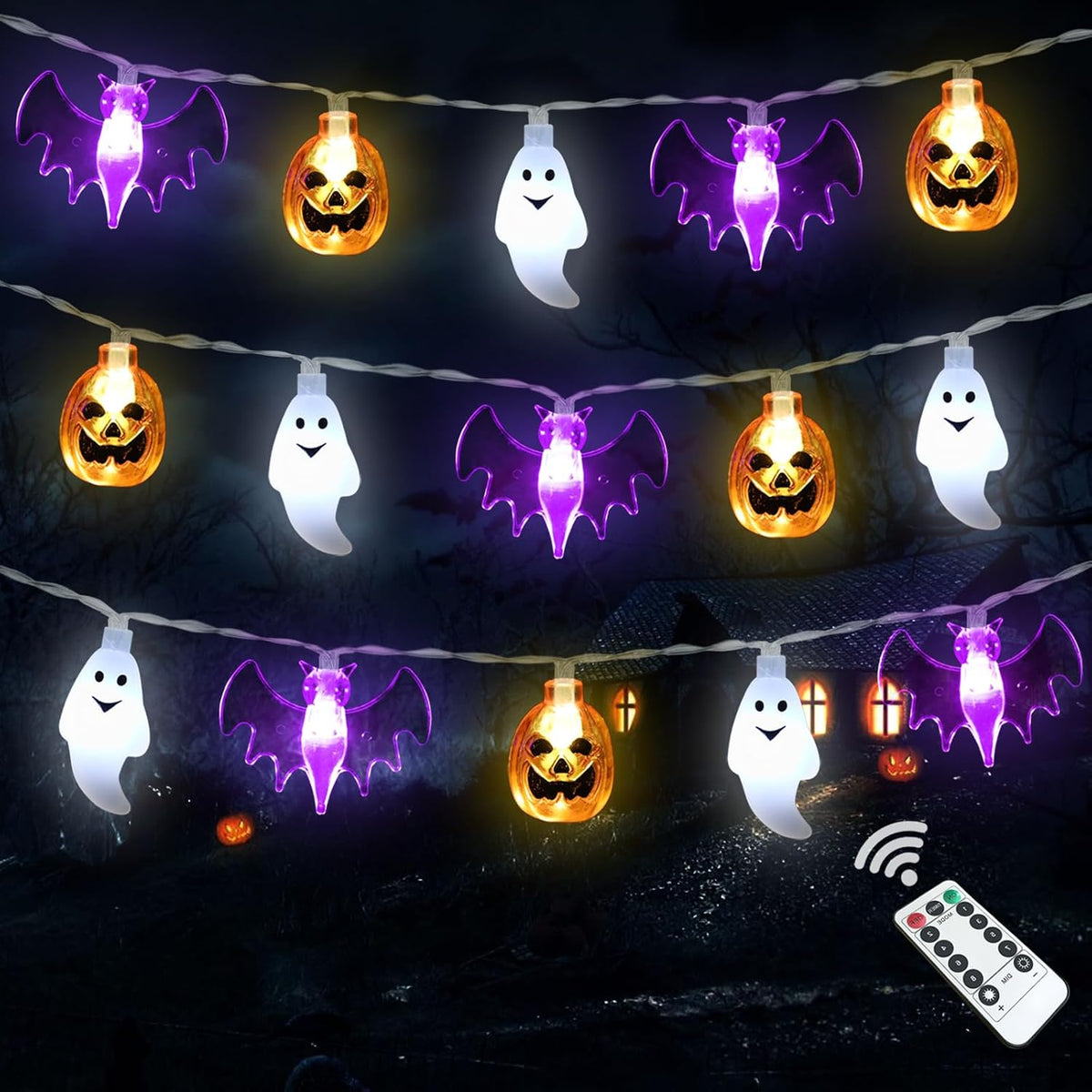 Zimati Halloween Lights Decorations 16ft 30 LED String Light Indoor Outdoor