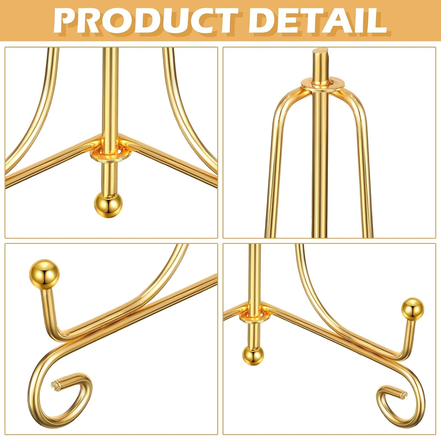 Picture Frame / Easel Stands for Photo / 4 Inch / Gold / Set of 10