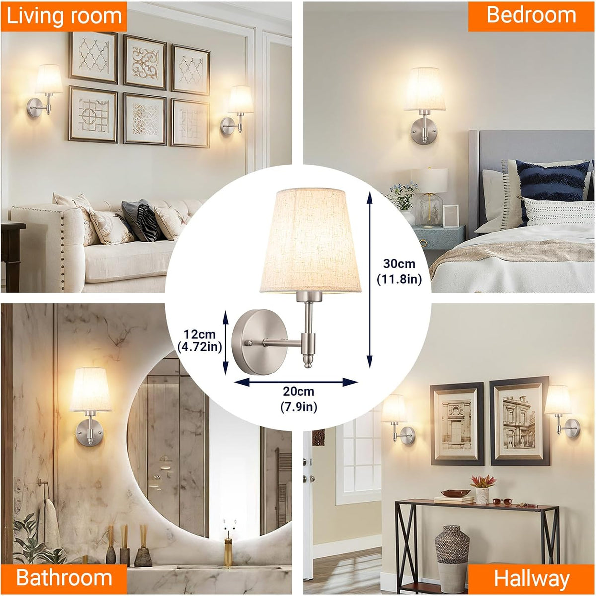 YHCDLAMP Peel and Stick Wall Sconces, No Drilling Stick On Wall Sconce, Wireless Battery Operated Wall Lights, Adhesive
