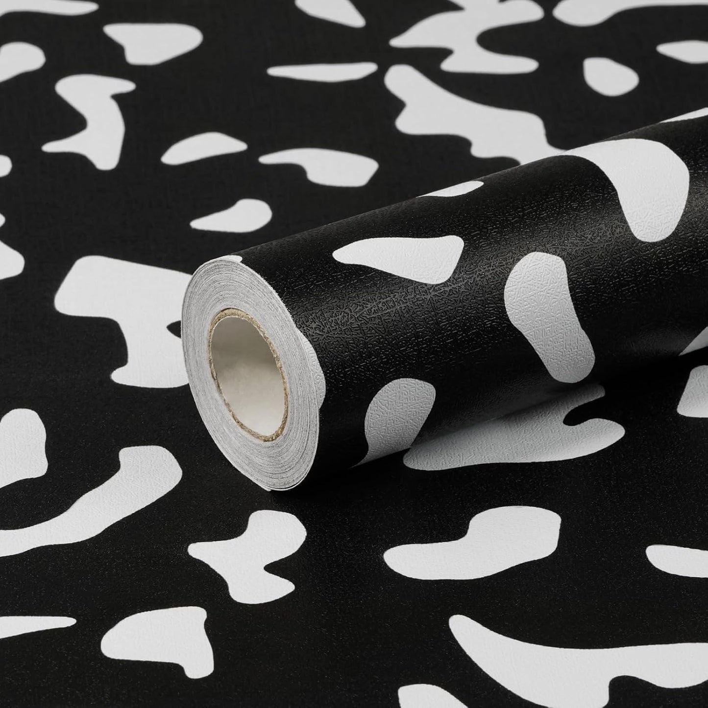 Black Contact Paper Composition Wallpaper Peel and Stick Wallpaper Vintage / 17.3 x 120 / White