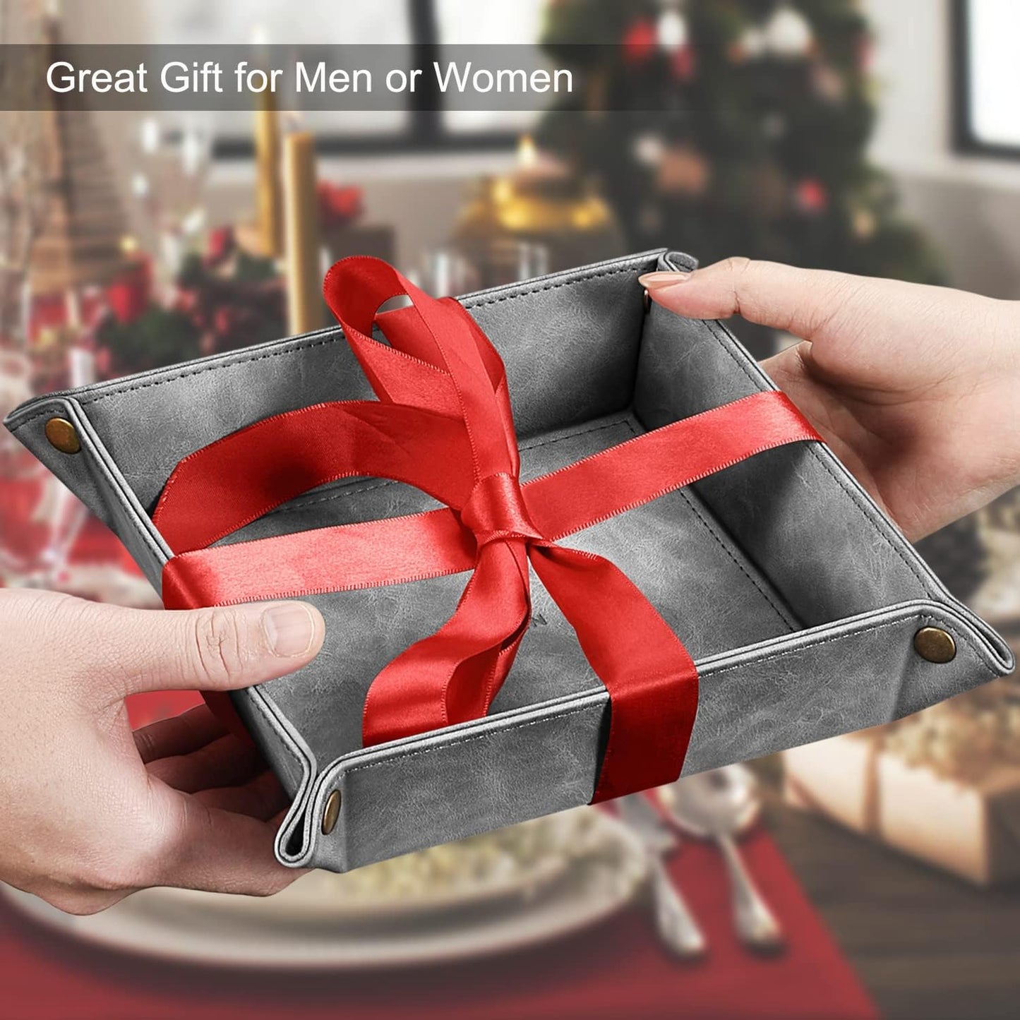 Valet Tray Desktop Storage Organizer / Gray