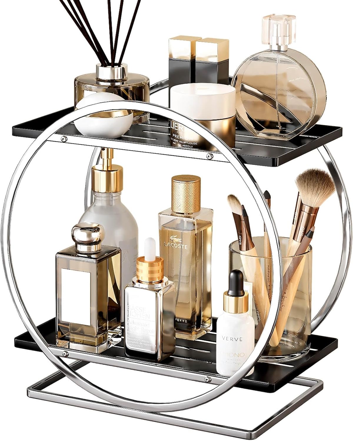 Bathroom Counter Organizer / Silver Black