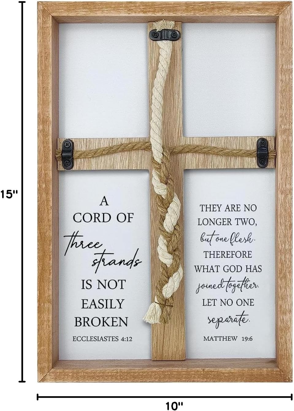 Braid Knot Rope Frame Wall Decor for Unity Ceremony / 15 x 10 / Wood
