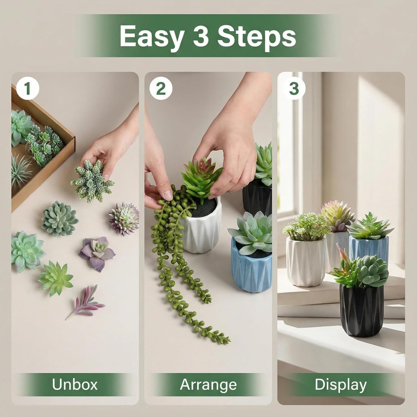 Artificial Succulent Plants / Style A16 / Set of 16