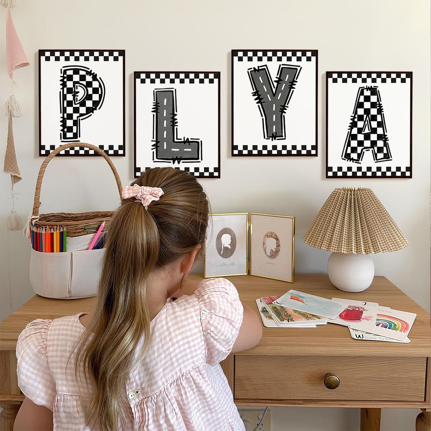 Boys Room Wall Art Decor / 8 x 10 / Play-black and White