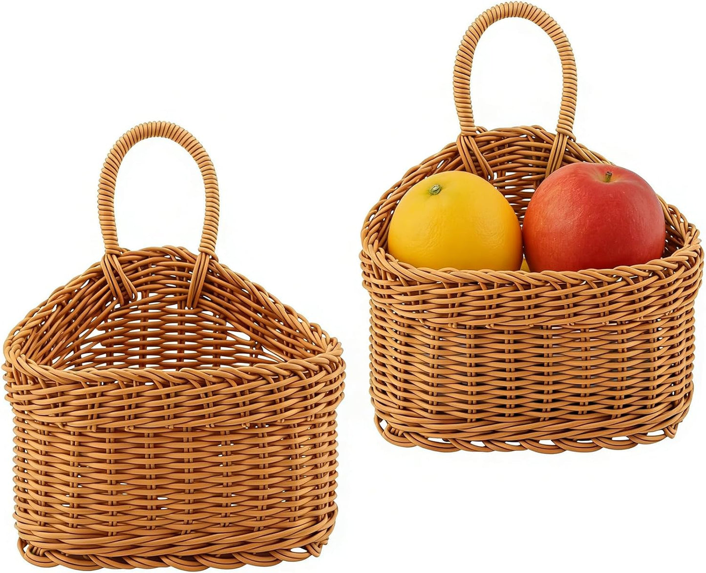 Wall Decorative Storage Baskets Woven Hanging Basket / Set of 2