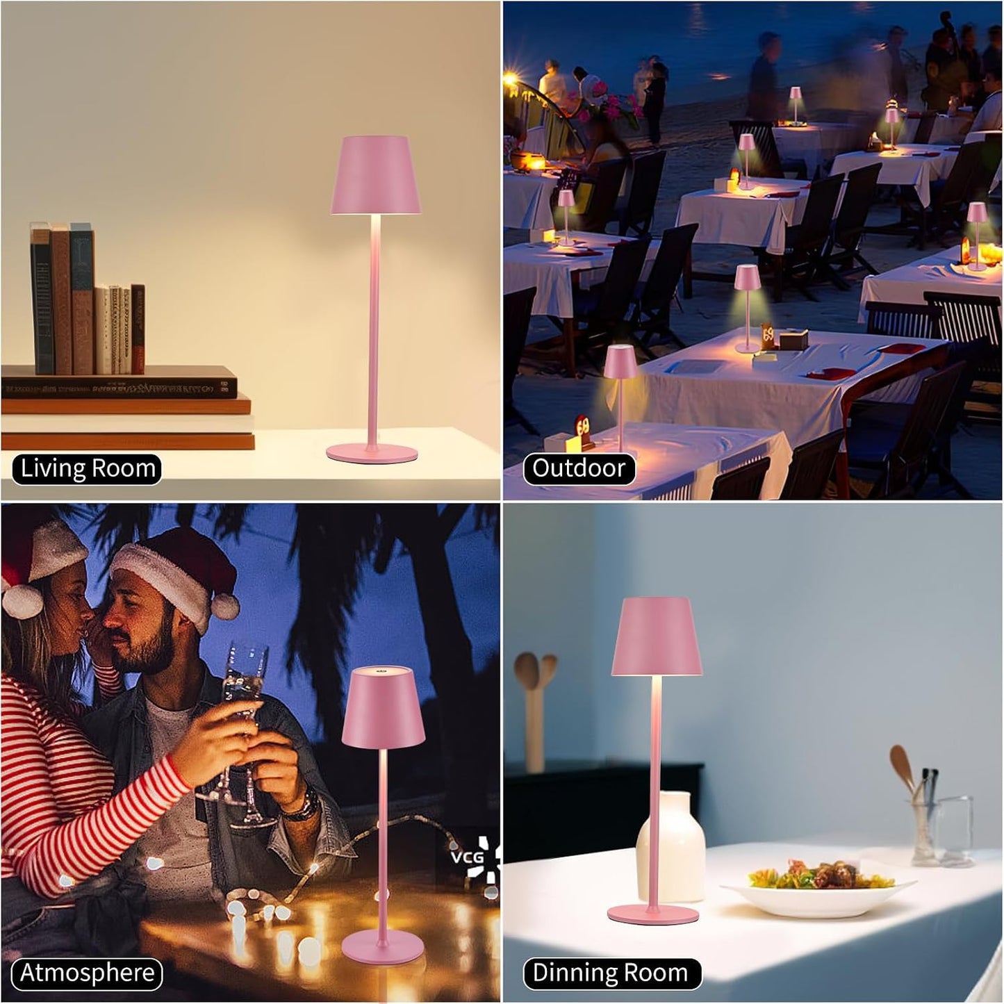 BGFHome Cordless Table Lamp LED Desk lamp,5000mAh Rechargeable Touch Night Light Wireless Minimalist Design