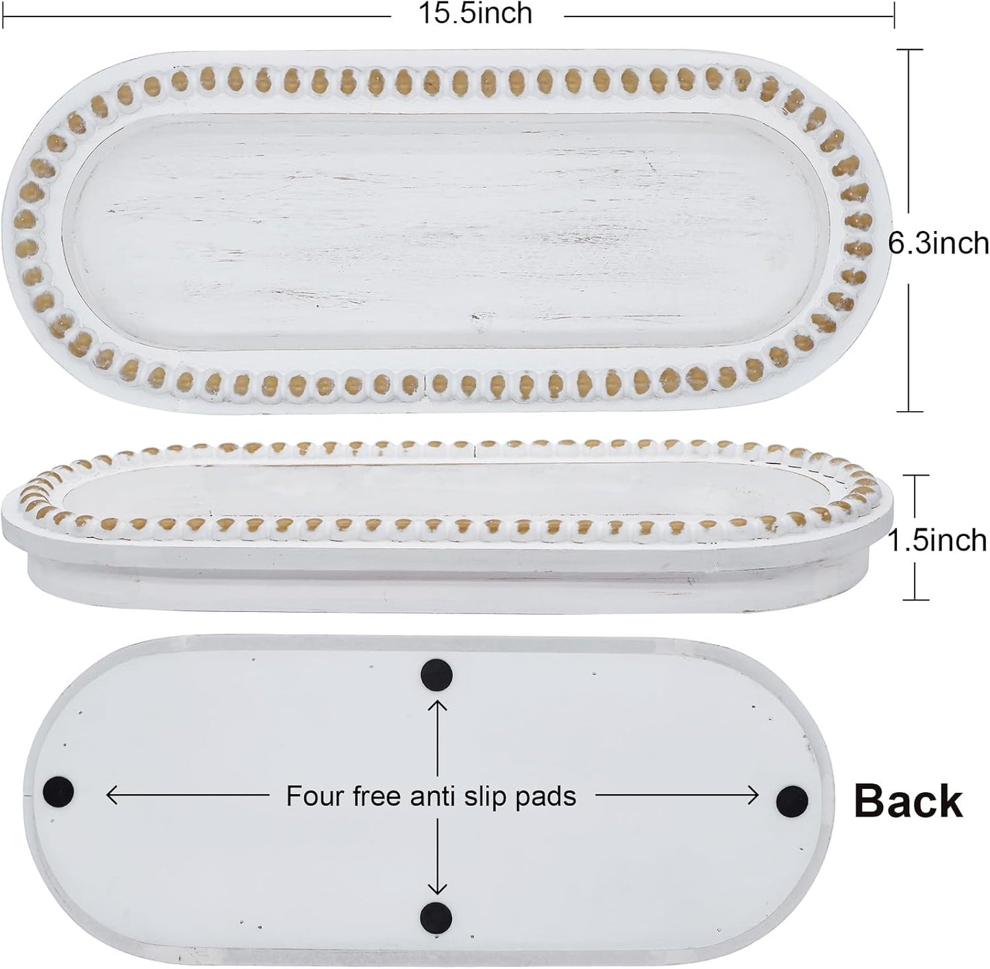 Wood Serving Tray / White