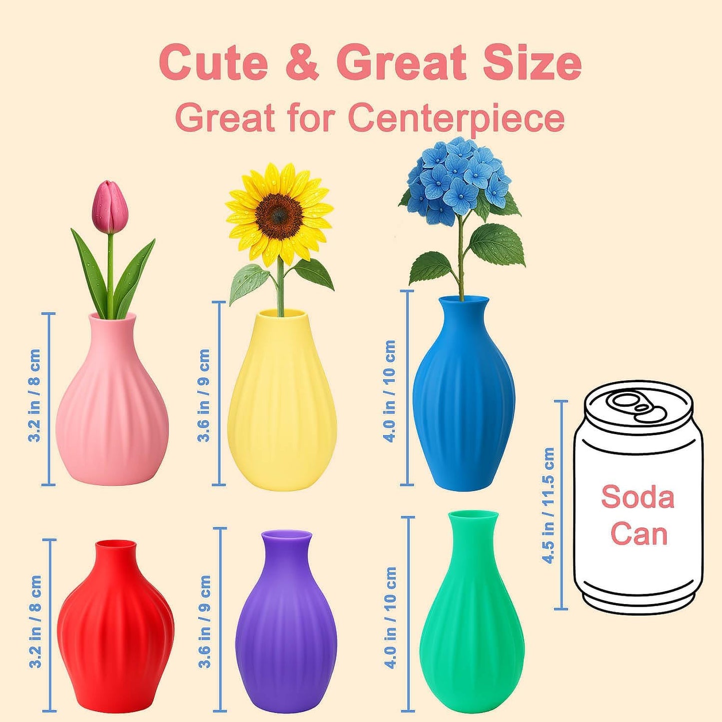 Colorful Mini Flower Vases / Set of 6
