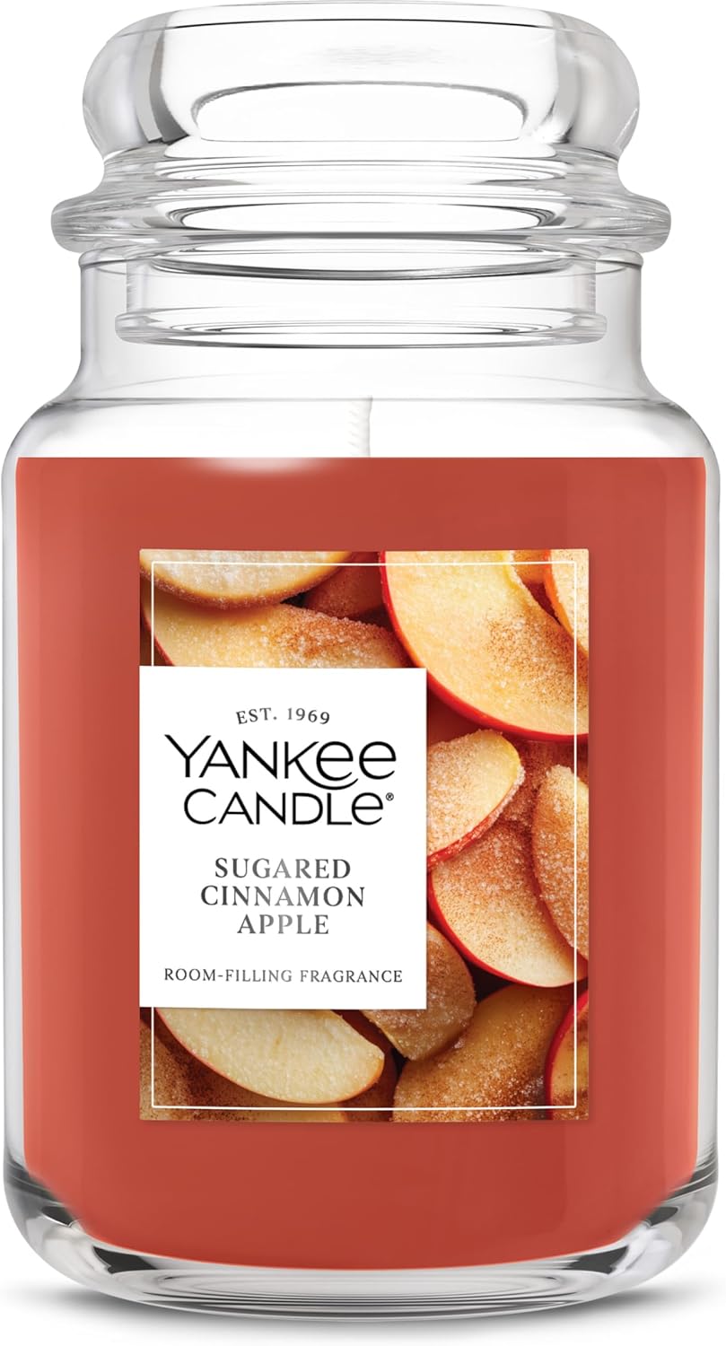 Yankee Candle Sugared Cinnamon Apple Scented Candle, 22oz Large Jar