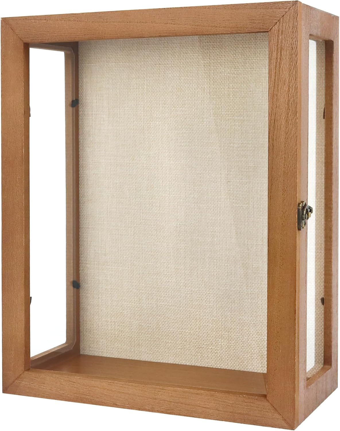 11x14x6 Extra Deep Shadow Box with 3 Removable Panels,Carbonized | Wood Display Case for Wall Mounted or Tabletop