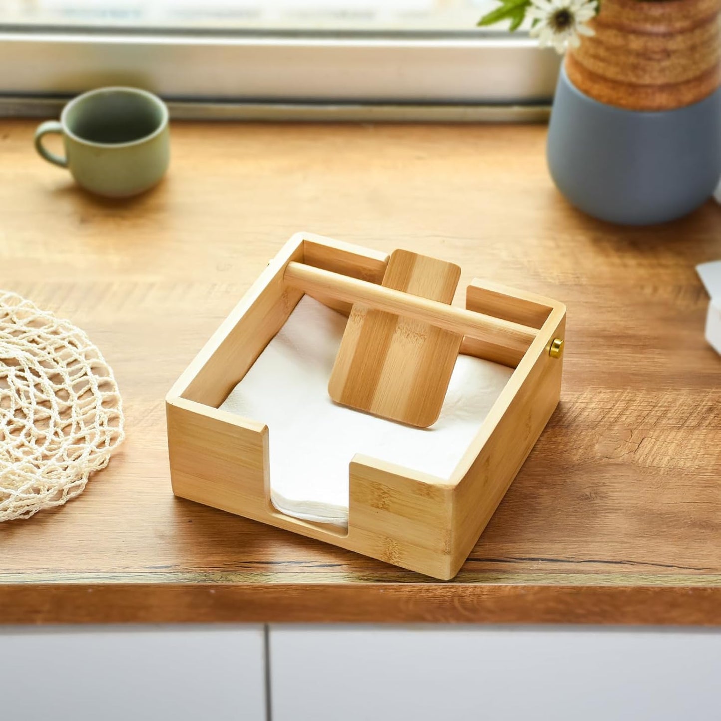 Napkin Holder / Decorative Beverage Napkin Holder / Natural / Bamboo