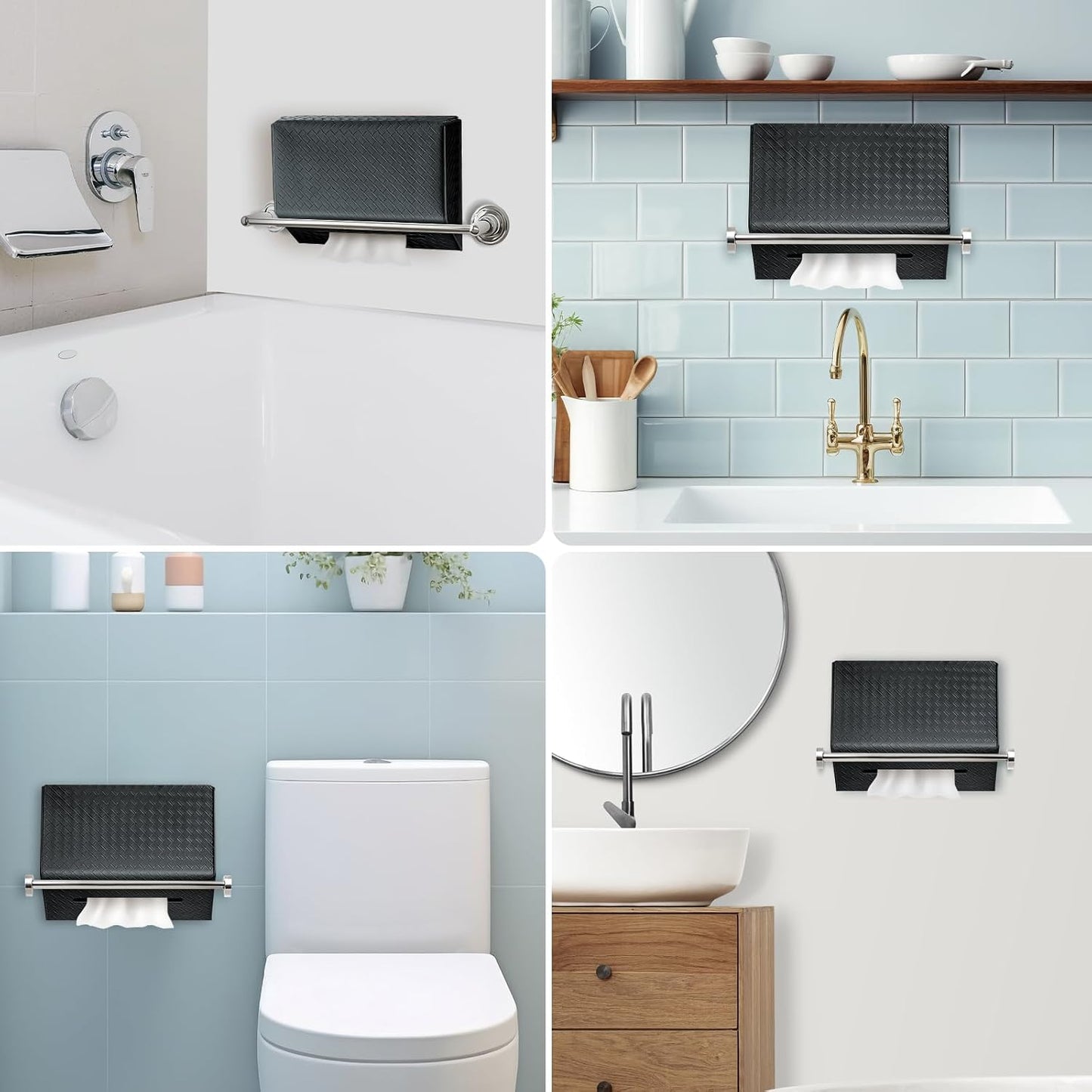 Versatile for Countertops and Towel Racks / Black