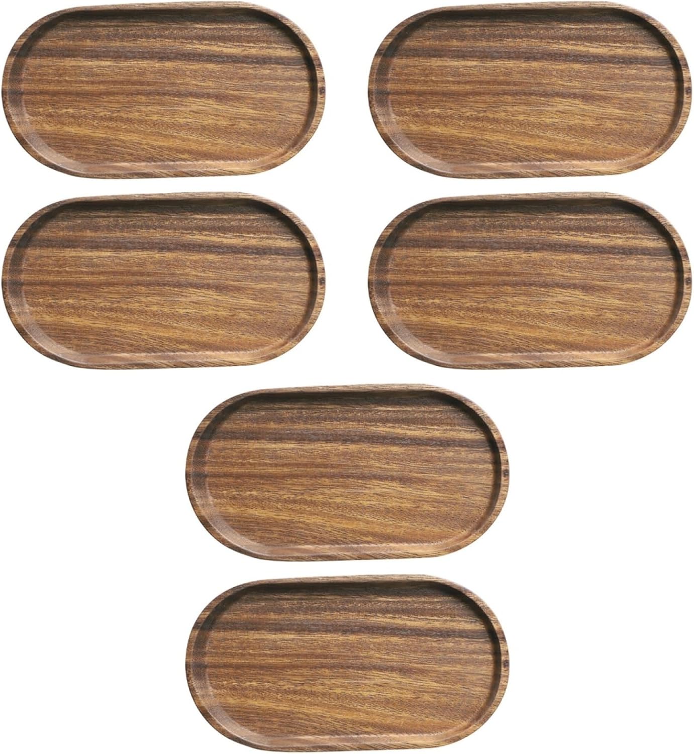 Wooden Serving Trays and Platters Set Oval / Light Coffee Colorx3pcs / 20 x 11.8 x 1.5 / Cmx3pcs