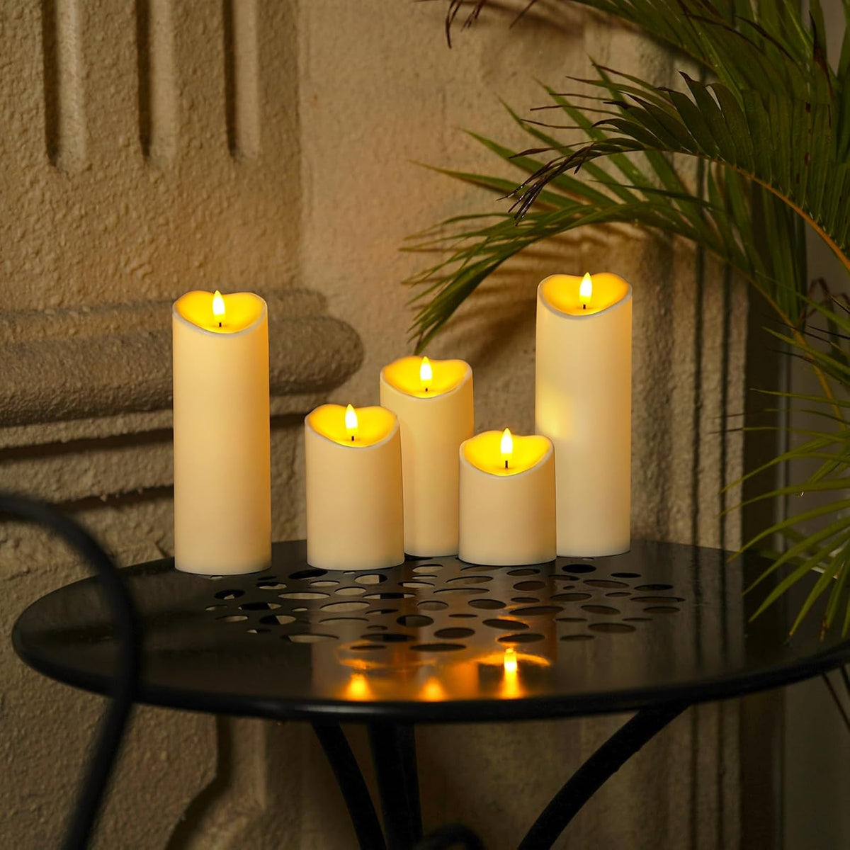 Homemory Outdoor Waterproof Flameless Candles, LED Candles, Battery Operated Candles with Remote and Timers, Electric