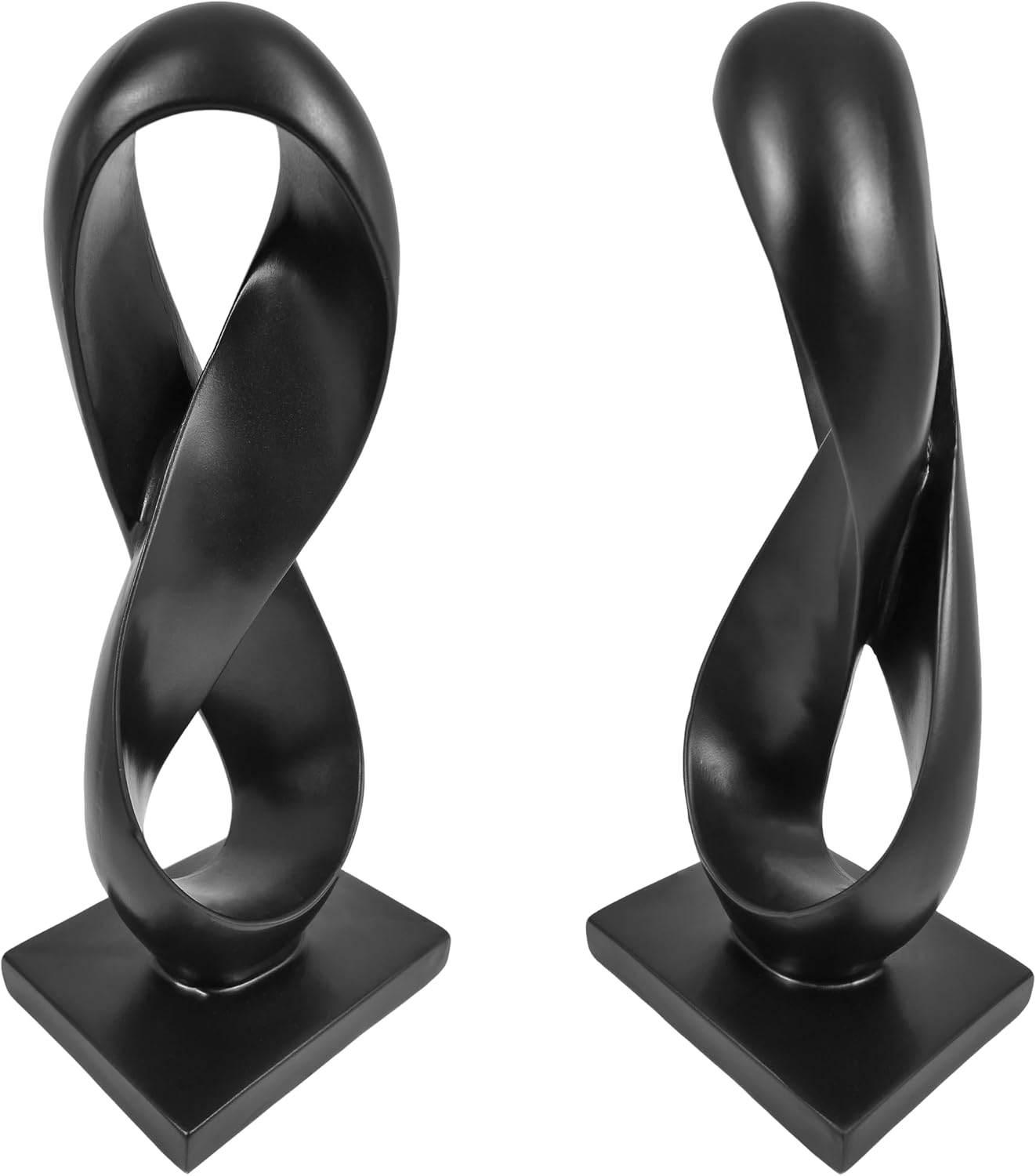 14.5'' Tall Minimalist Figure Eight Tabletop Statue / Black