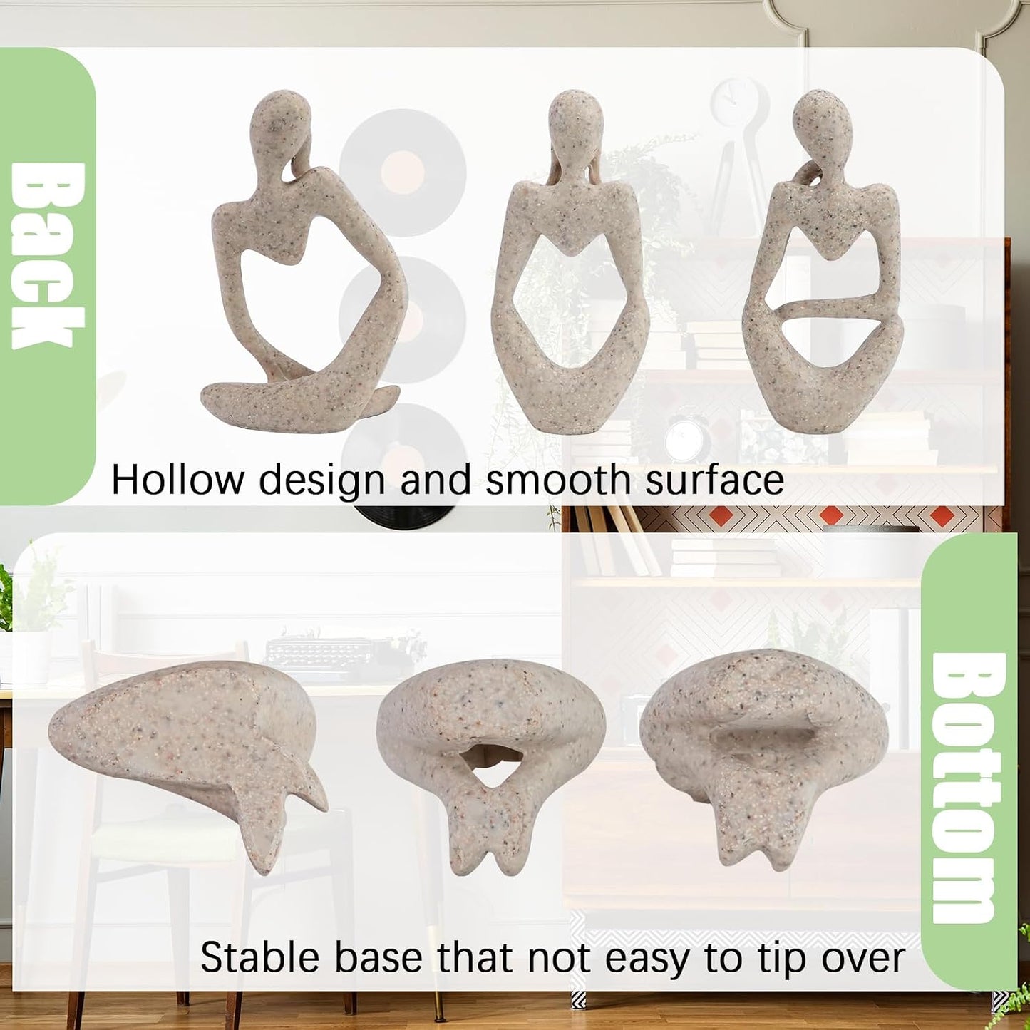 Home Decor Thinker Statue / Set of 3