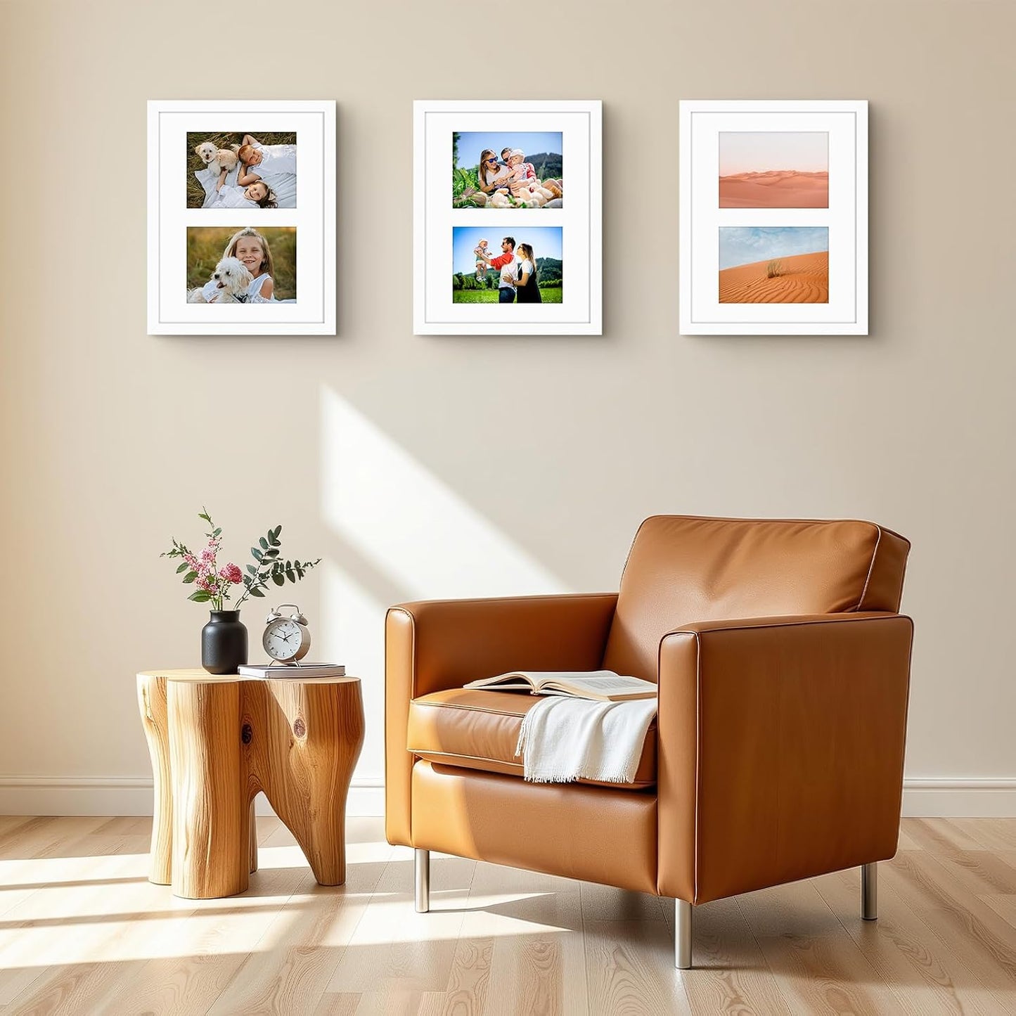 Golden State Art 11x14 White Wood Frame - for Two 5x7 Pictures, 10 Pack | Matted to Double 5x7 Picture,Solid Wood