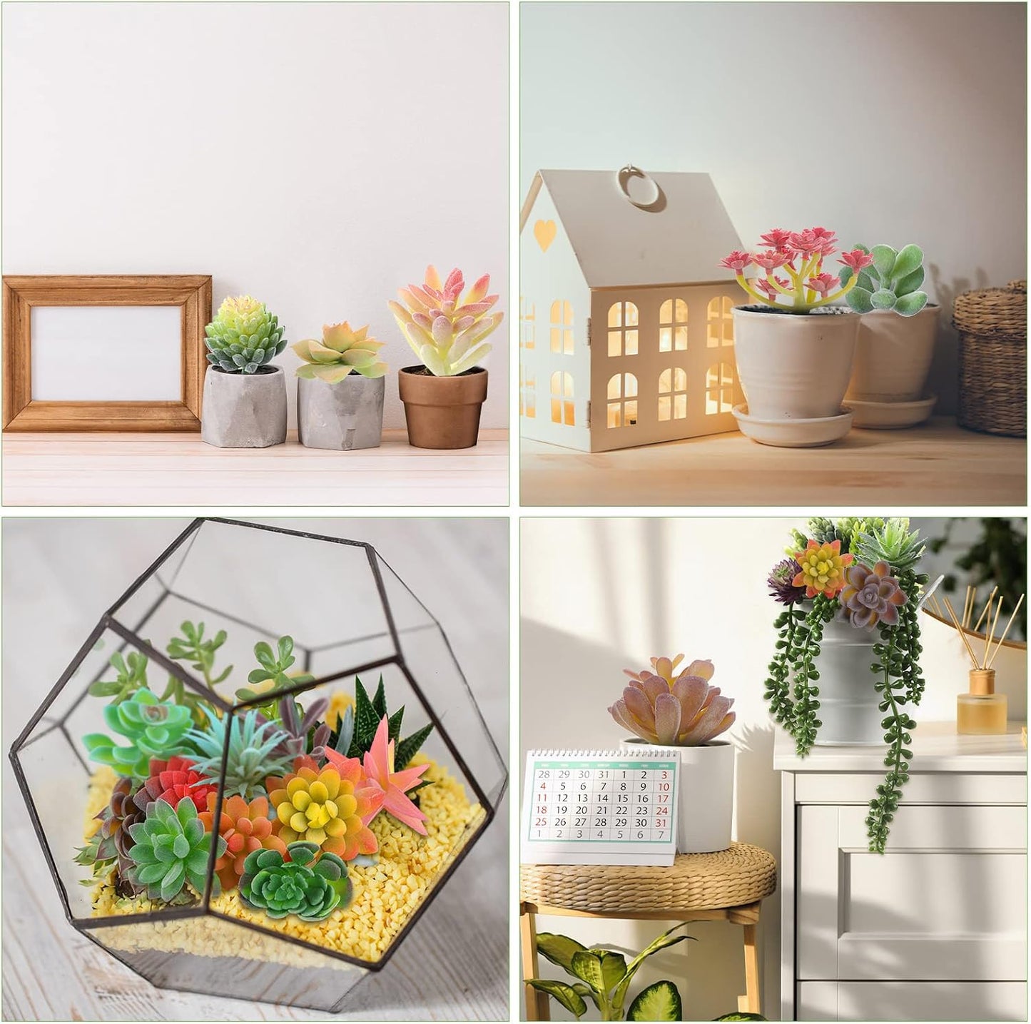 Artificial Succulent Plants Faux Succulents Realistic Fake Succulents Unpotted Mini / Set of 40