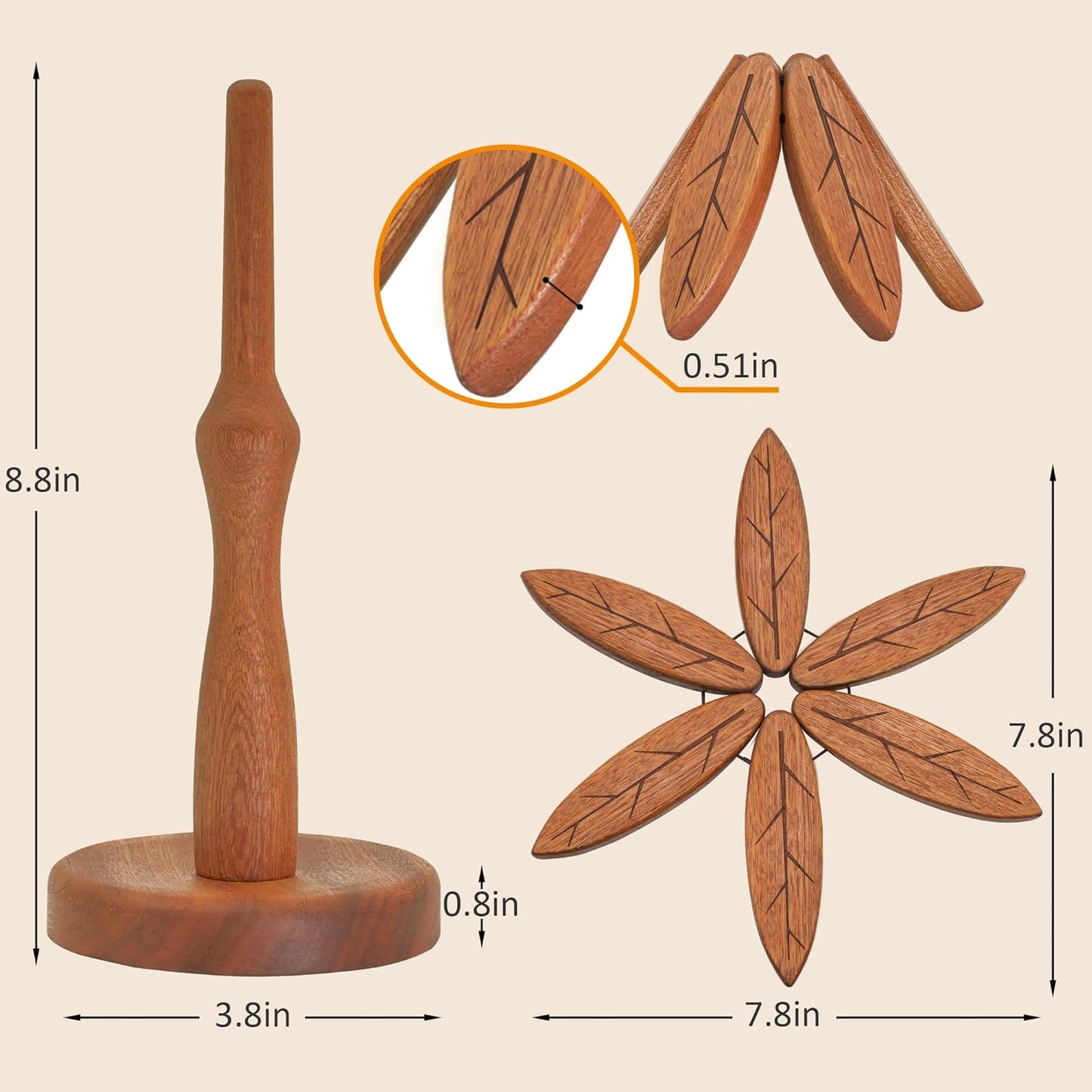 of 5 + 1 Stand stored / Walnut / Set of 5
