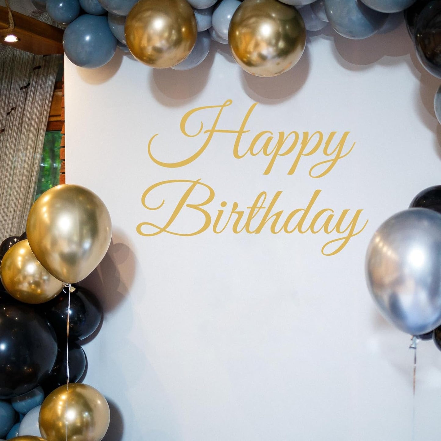 Happy Birthday Party Decal for Women Men / Gold