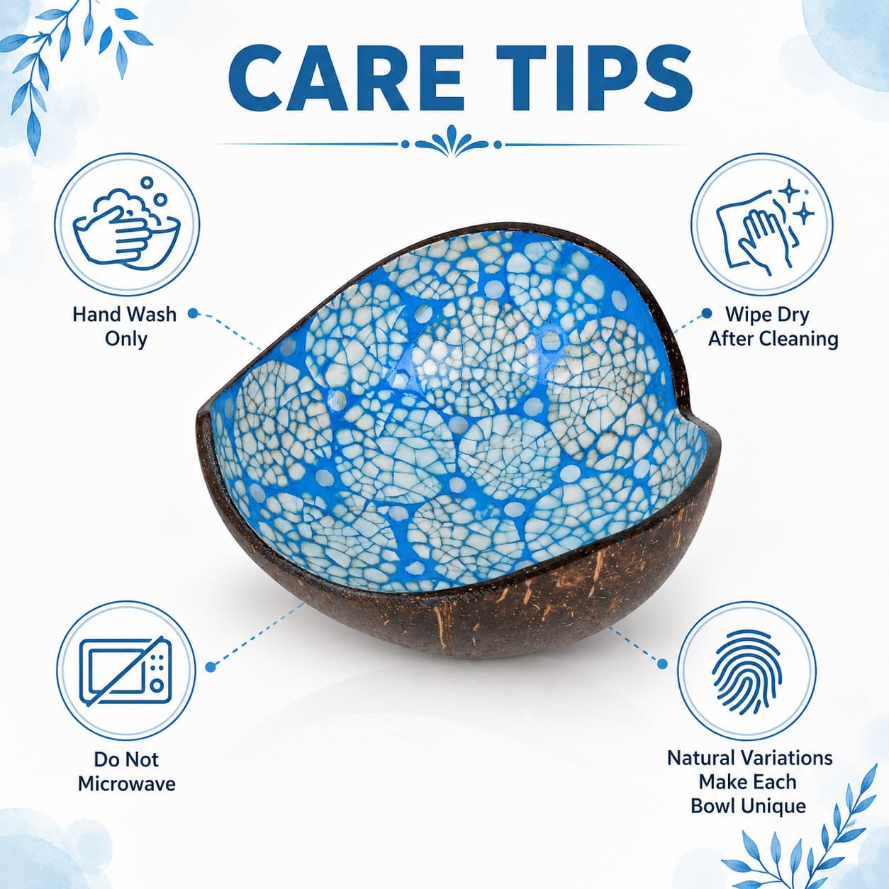 Key Bowl Holder for Entryway Table / Blue Rounds