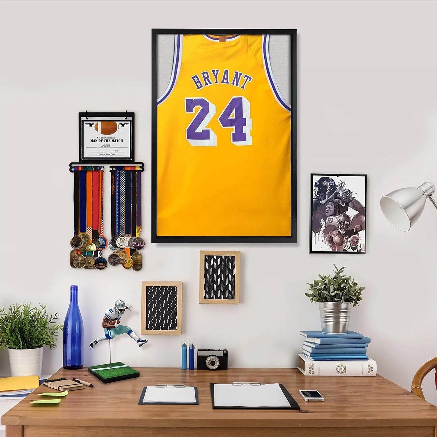 1DOT2 Shadow Box Frame 20x30 Jersey Display Case, Pine Wood Acrylic Black | Grade A Natural Pine Wood, HD Acrylic