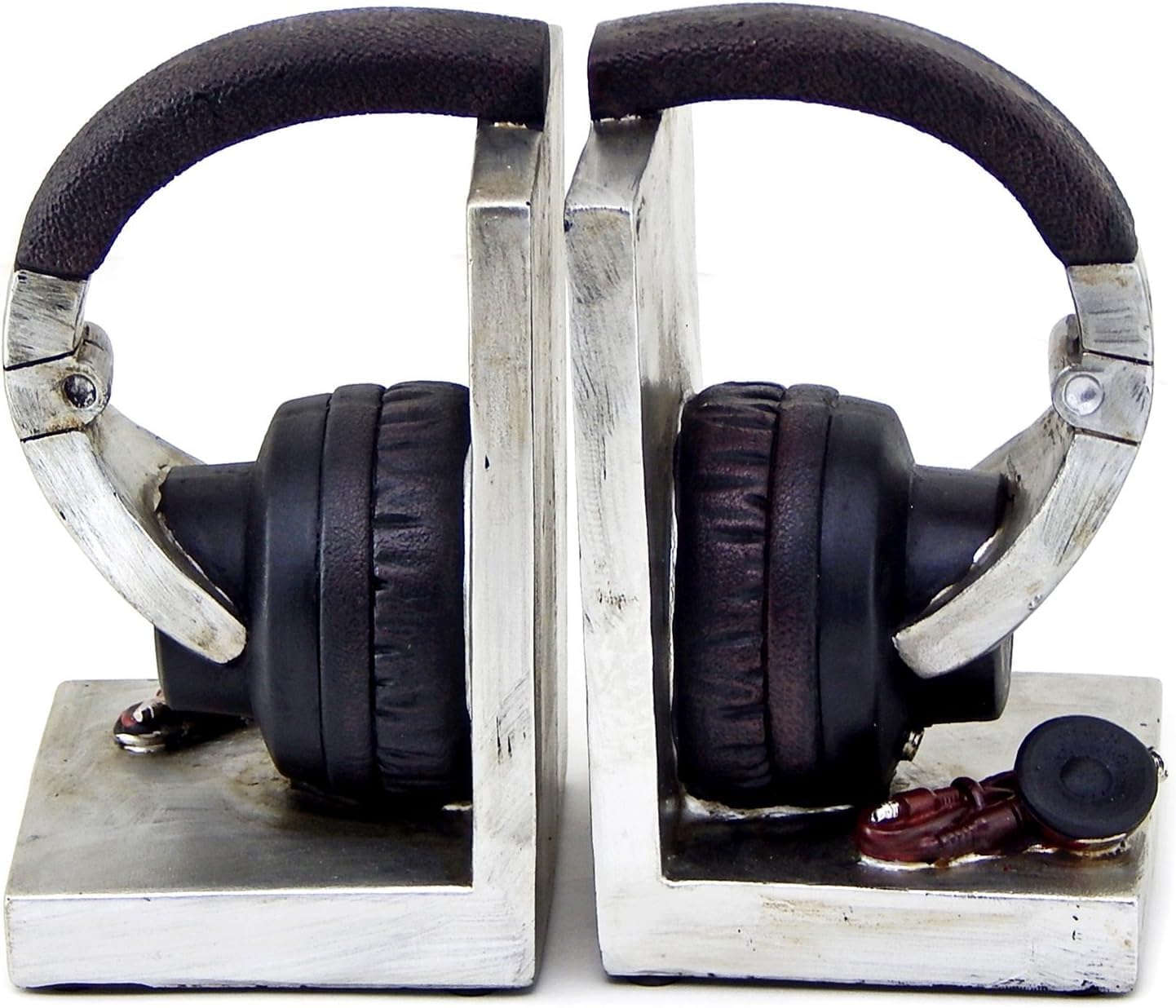 26256 Decorative Bookends Headphone Music Lover Holder Heavy Stoppers Bookshelf Shelves to Hold Book