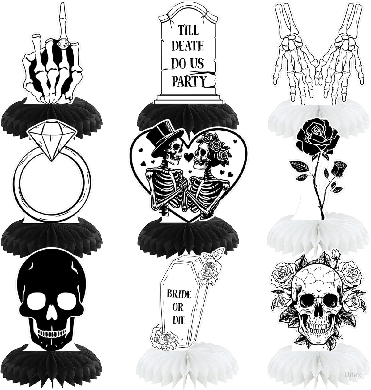 Till Death Do Us Party Bachelorette Party Decorations Bride or Die Party Honeycomb Centerpieces Rip Single Life Bridesmaid Party Decor for Bridesmaid Favor Bride to Be Gift Bridal Shower Supplies