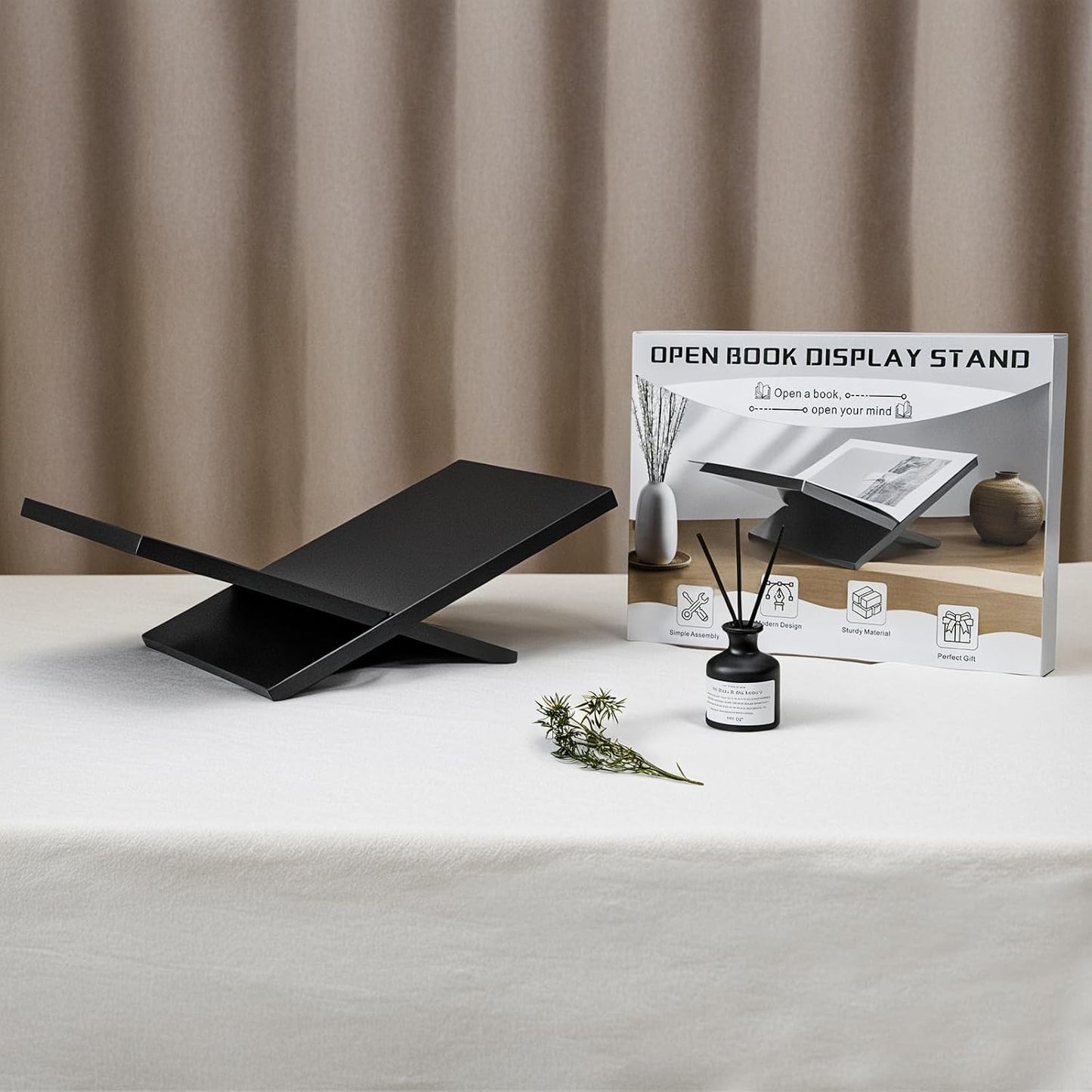Open Display Stand, Wooden Large Book Holder, Coffee Table Stand | Wood Easel for Magazine, Art, Cook Book, Bible